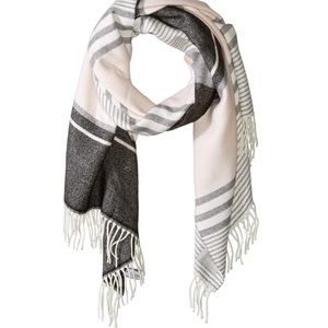 Calvin Klein Cream and Grey Cozy Blanket Scarf